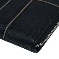 Tumi Black Leather Zip Around Wallet 