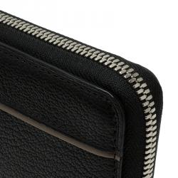 Tumi Black Leather Zip Around Wallet