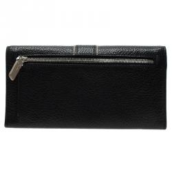 Pre Owned Tumi Black Leather Chelsea Continental Flap Wallet