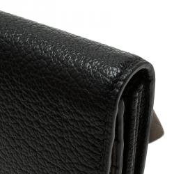 Pre Owned Tumi Black Leather Chelsea Continental Flap Wallet
