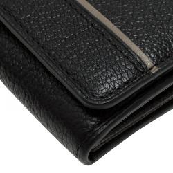 Pre Owned Tumi Black Leather Chelsea Continental Flap Wallet