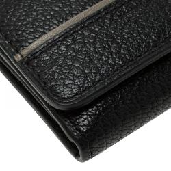 Pre Owned Tumi Black Leather Chelsea Continental Flap Wallet