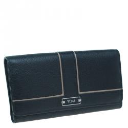 Pre Owned Tumi Black Leather Chelsea Continental Flap Wallet