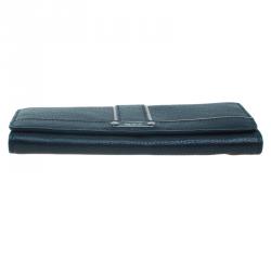Pre Owned Tumi Black Leather Chelsea Continental Flap Wallet