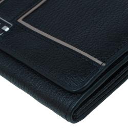 Pre Owned Tumi Black Leather Chelsea Continental Flap Wallet