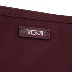 Pre Owned Tumi Burgundy Nylon Pouch