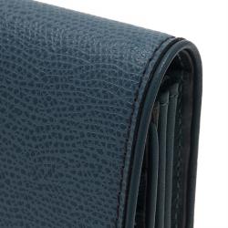Pre Owned Tumi Blue Leather Buckle Detail Continental Wallet
