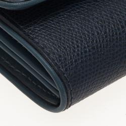 Pre Owned Tumi Blue Leather Buckle Detail Continental Wallet