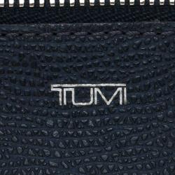 Pre Owned Tumi Blue Leather Buckle Detail Continental Wallet