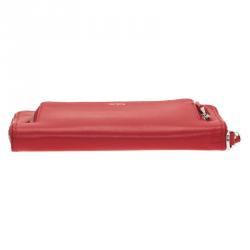 Tumi Red Leather Zip-Around Wallet 