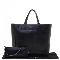Pre Owned Tumi Navy Blue Leather Boulevard Tote
