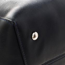 Pre Owned Tumi Navy Blue Leather Boulevard Tote