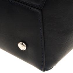 Pre Owned Tumi Navy Blue Leather Boulevard Tote