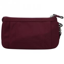 Pre Owned Tumi Burgundy Nylon and Leather Voyageur Pouch 