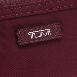Pre Owned Tumi Burgundy Nylon and Leather Voyageur Pouch 