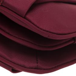 Pre Owned Tumi Burgundy Nylon and Leather Voyageur Pouch 