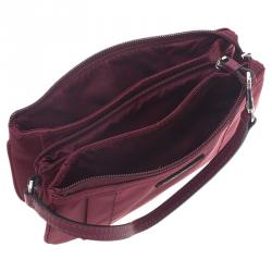 Pre Owned Tumi Burgundy Nylon and Leather Voyageur Pouch 