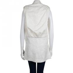  مملوكة مسبقًا Givenchy Cream Jacquard Metal Trim Sleeveless Jacket S