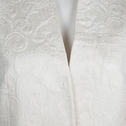 مملوكة مسبقًا Givenchy Cream Jacquard Metal Trim Sleeveless Jacket S