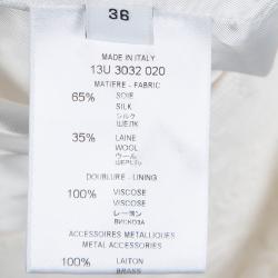 مملوكة مسبقًا Givenchy Cream Jacquard Metal Trim Sleeveless Jacket S