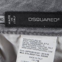 مملوكة مسبقًا بنطلون جينز سكيني ديسكويرد 2 رصاصي فاتح نمط ممزق S