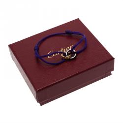 Pre Owned Cartier Love Diamond Rose Gold and Brown Ceramic Hoops  Cord Bracelet