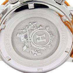 Pre Owned Hermes Orange Stainless Steel Clipper Diver Women's Wristwatch 33MM