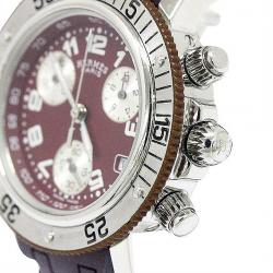 مملوكة مسبقًا ساعة يد نسائية هيرمس كليبر دايفر ستانلس ستيل بنفسجية 33 مم