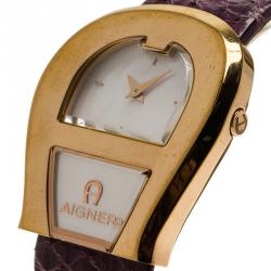 مملوكة مسبقًا ساعة يد نسائية أيغنر فينيزيا ستانلس ستيل مطلي ذهب صدف 36مم