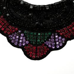 Pre Owned Valentino Multicolor Crystal Fabric Necklace