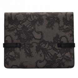 Valentino Grey Lace Embossed Leather iPad Case