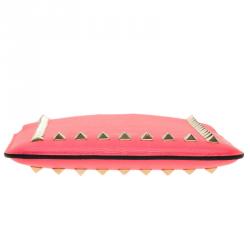 Pre Owned Valentino Neon Pink Leather Rockstud iPad Mini Case 