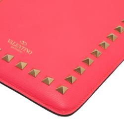 Pre Owned Valentino Neon Pink Leather Rockstud iPad Mini Case 