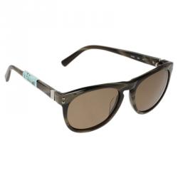 Pre Owned Valentino Brown and Green V652S Round Sunglasses