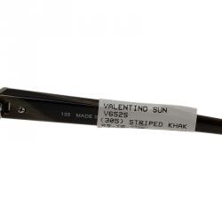 Pre Owned Valentino Brown and Green V652S Round Sunglasses