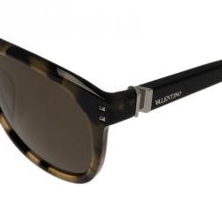 مملوكة مسبقًا Valentino Green Tortoise Frame 652S Round Sunglasses