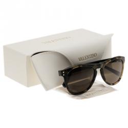 مملوكة مسبقًا Valentino Green Tortoise Frame 652S Round Sunglasses