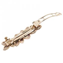 Valentino Fluo Flower Pink Crystal Gold Tone Hair Clip