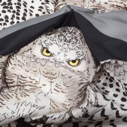 Pre Owned وشاح فالنتينو حرير رصاصي نسر مطبوع