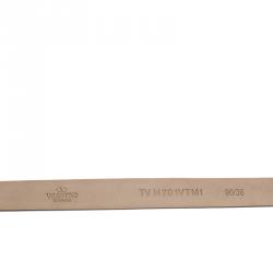 مملوكة مسبقًا Valentino Brown Leather Phoenix Buckle Belt 90 CM