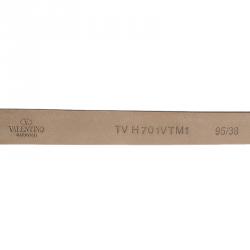 Pre Owned Valentino Green Leather Phoenix Buckle Belt 95 CM