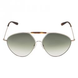 Pre Owned نظارة شمسية فالنتينو أفياتور V122S بنى وفضى