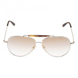 مملوكة مسبقًا Valentino Silver and Tortoise V120S Aviator Sunglasses
