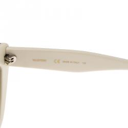 Pre Owned Valentino Black and White Lace Print V710S Cat Eye Sunglasses