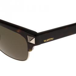 Pre Owned Valentino Tortoise Frame V118S Rockstud Sunglasses