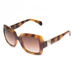 Pre Owned Valentino Tortoise Frame V714S Superstud Square Sunglasses