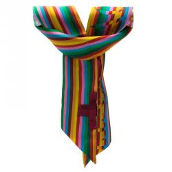 Pre Owned Valentino Multicolor Monogram Printed Silk Neck Scarf