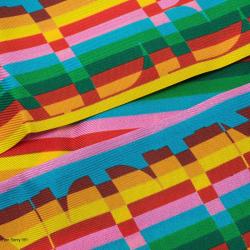 Pre Owned Valentino Multicolor Monogram Printed Silk Neck Scarf