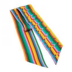 Pre Owned وشاح للرقبة فالنتينو حرير مونوغرامي طبع متعدد الألوان