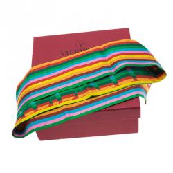 Pre Owned وشاح للرقبة فالنتينو حرير مونوغرامي طبع متعدد الألوان